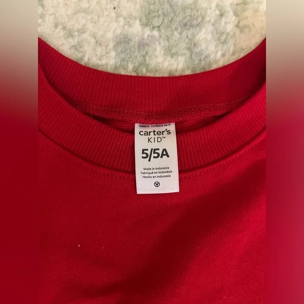 NWT Carters Love Hearts Girls Red Long Sleeve Sweatshirt Valentines Day Dress